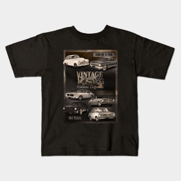 Holden Vintage Classic Cars Kids T-Shirt by hardtbonez